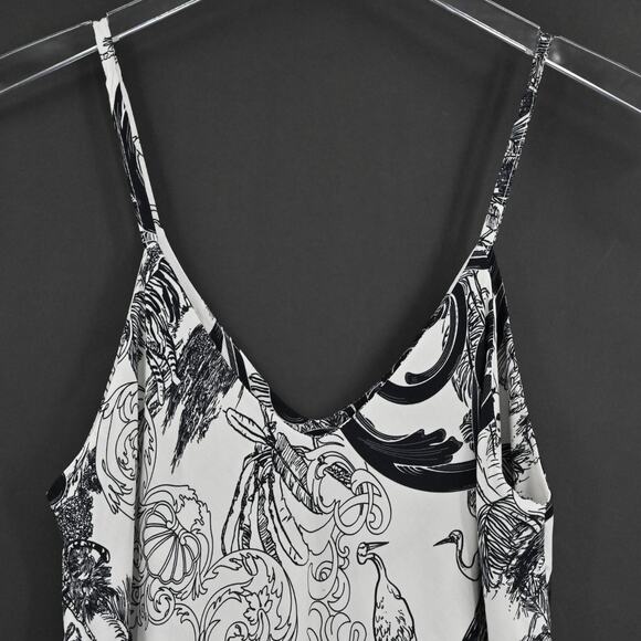SCANDAL ITALY Womens Top Size M Molly Toile Black White Print Cami Blouse NEW‎ - Picture 9 of 10